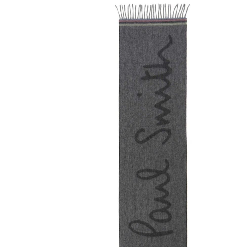 Paul Smith Black Tilt Logo Scarf
